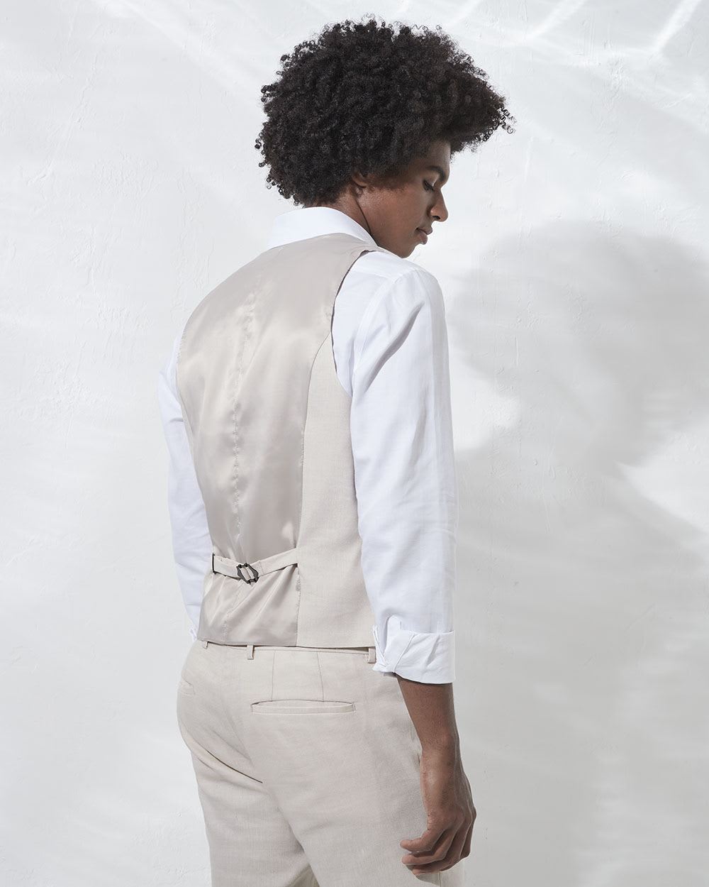 Stretch Linen Suit Vest