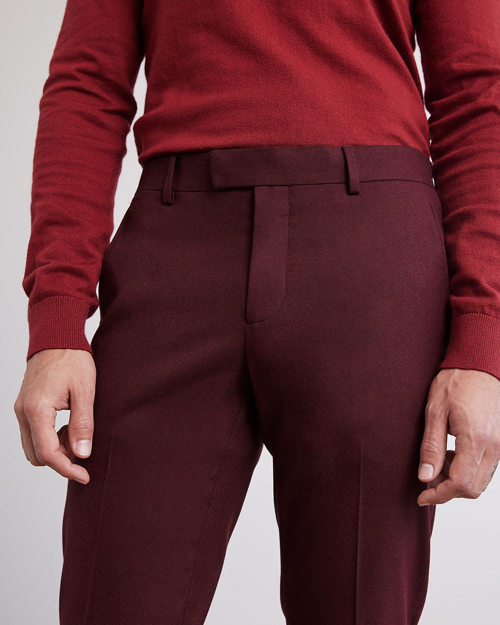 Slim-Fit Brushed Suit Pant