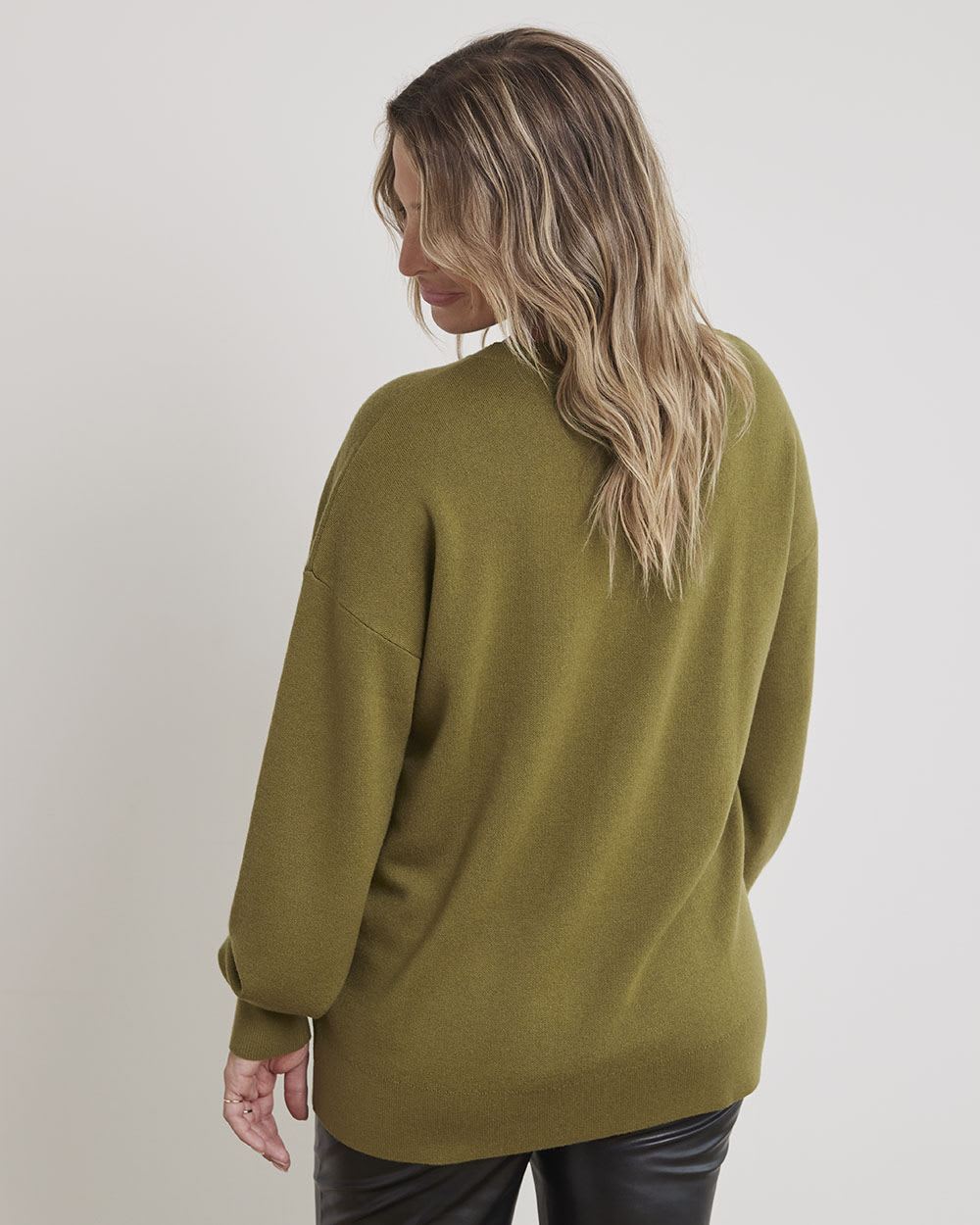 Long-Sleeve Sweater with Crew Neckline - Thyme Maternity