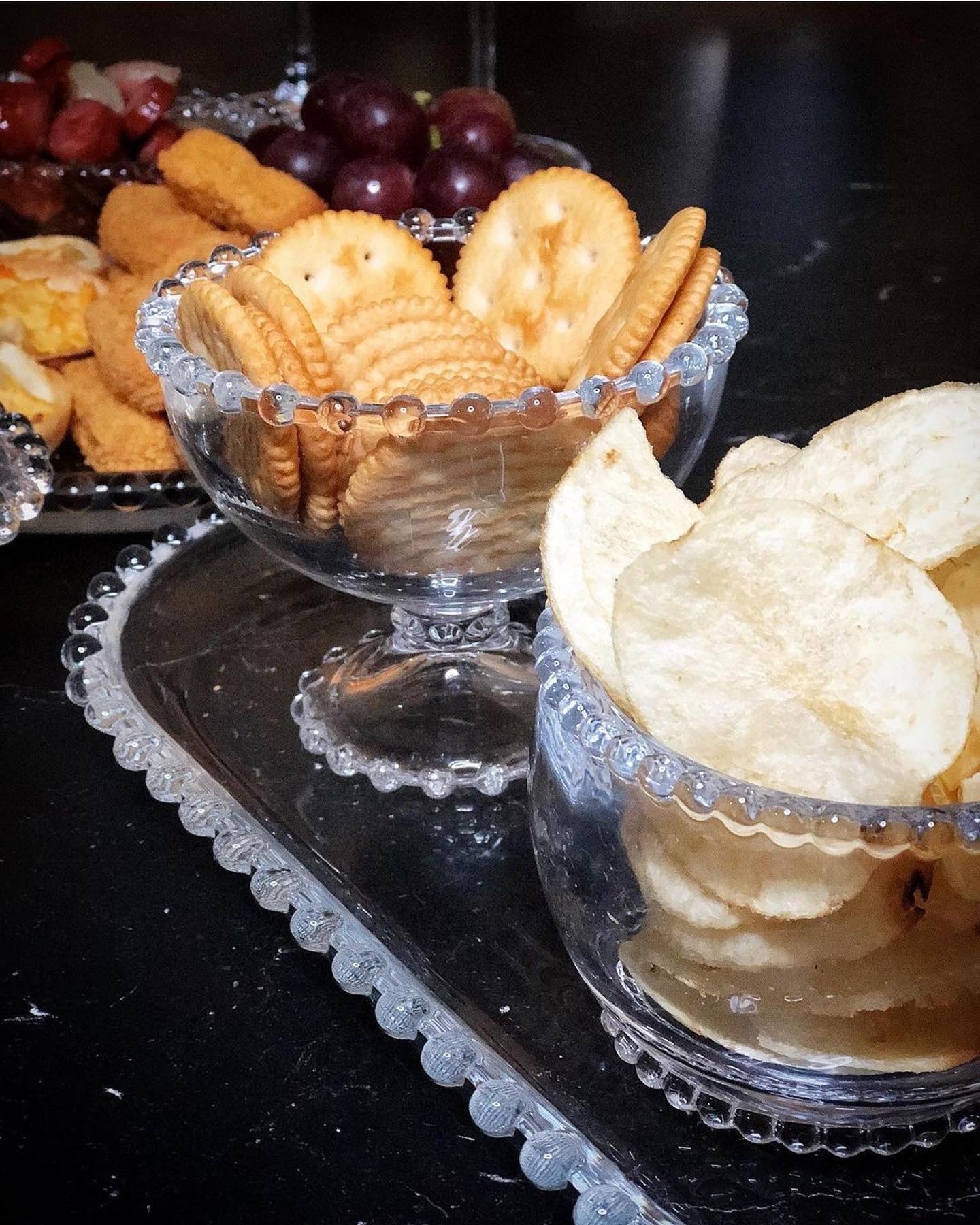 Pearl Collection Crystal Oval Serving Platter 30x15x2cm