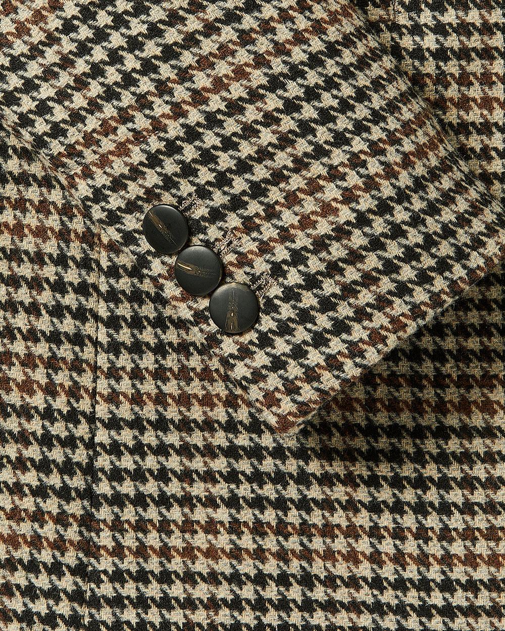 Relaxed-Fit One-Button Houndstooth Blazer