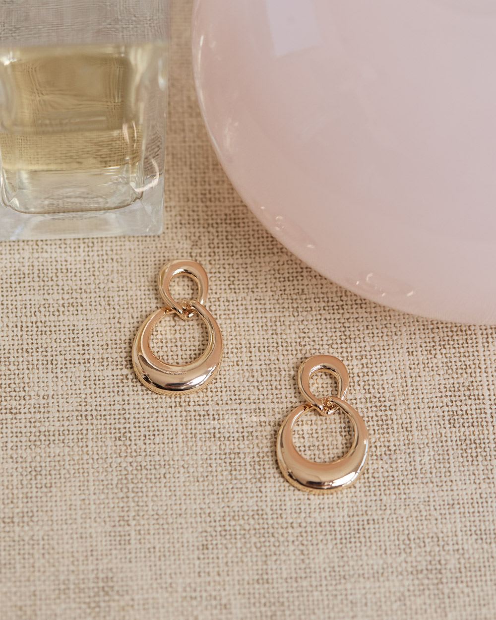 Modern Golden Pendant Earrings