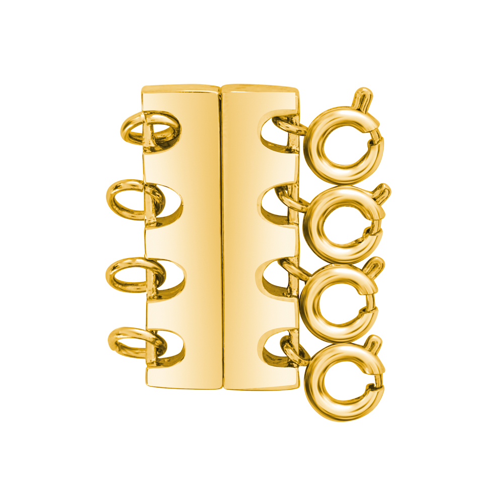 Gold 4-Row Magnetic Necklace Clasp for Layering Your Necklaces - callura