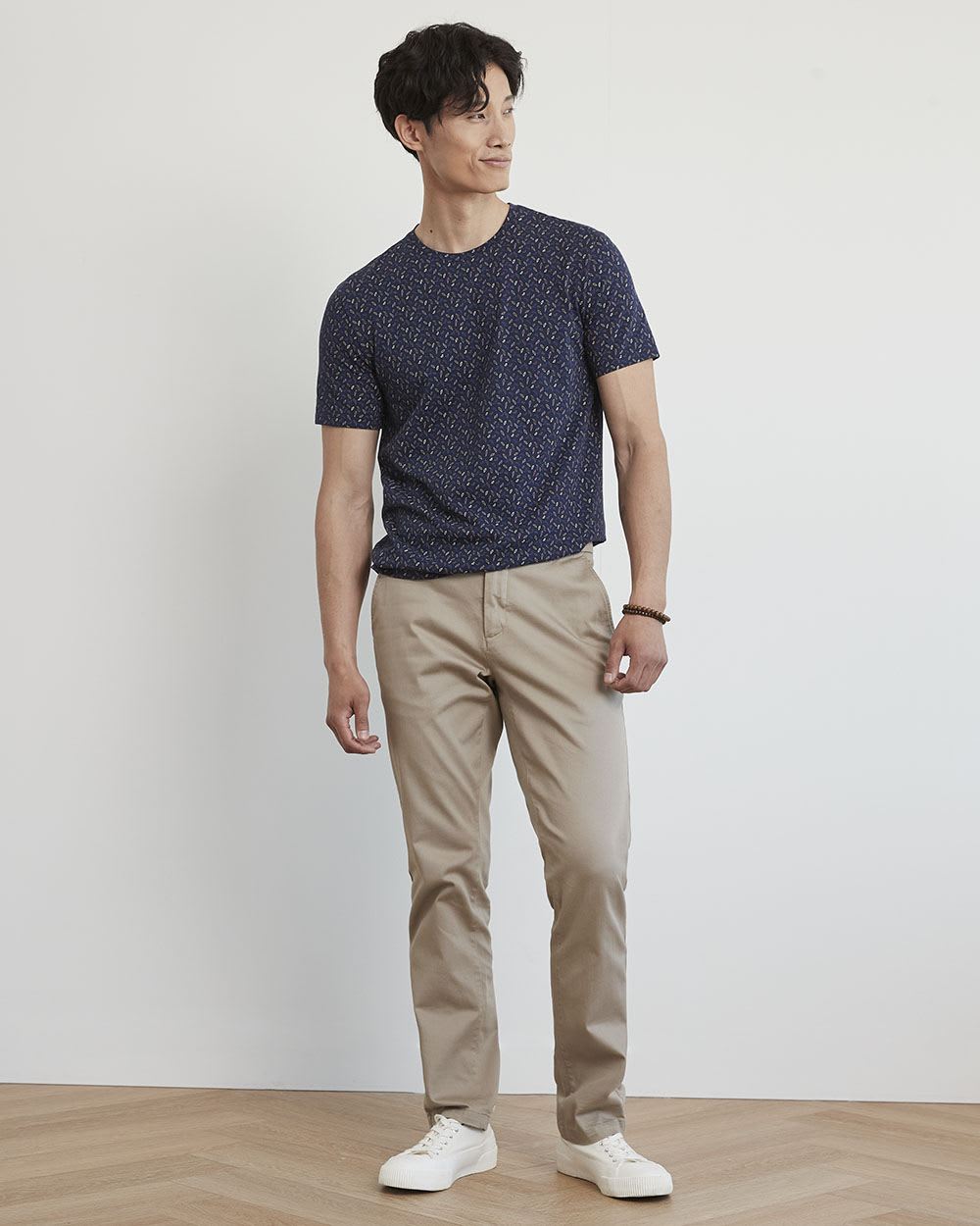 Short-Sleeve Crew-Neck Tee with All-Over Print