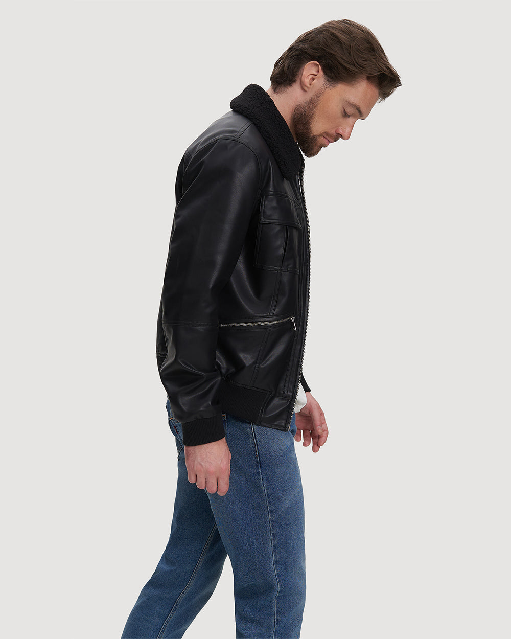 Noize - Kash Short Leather Bomber