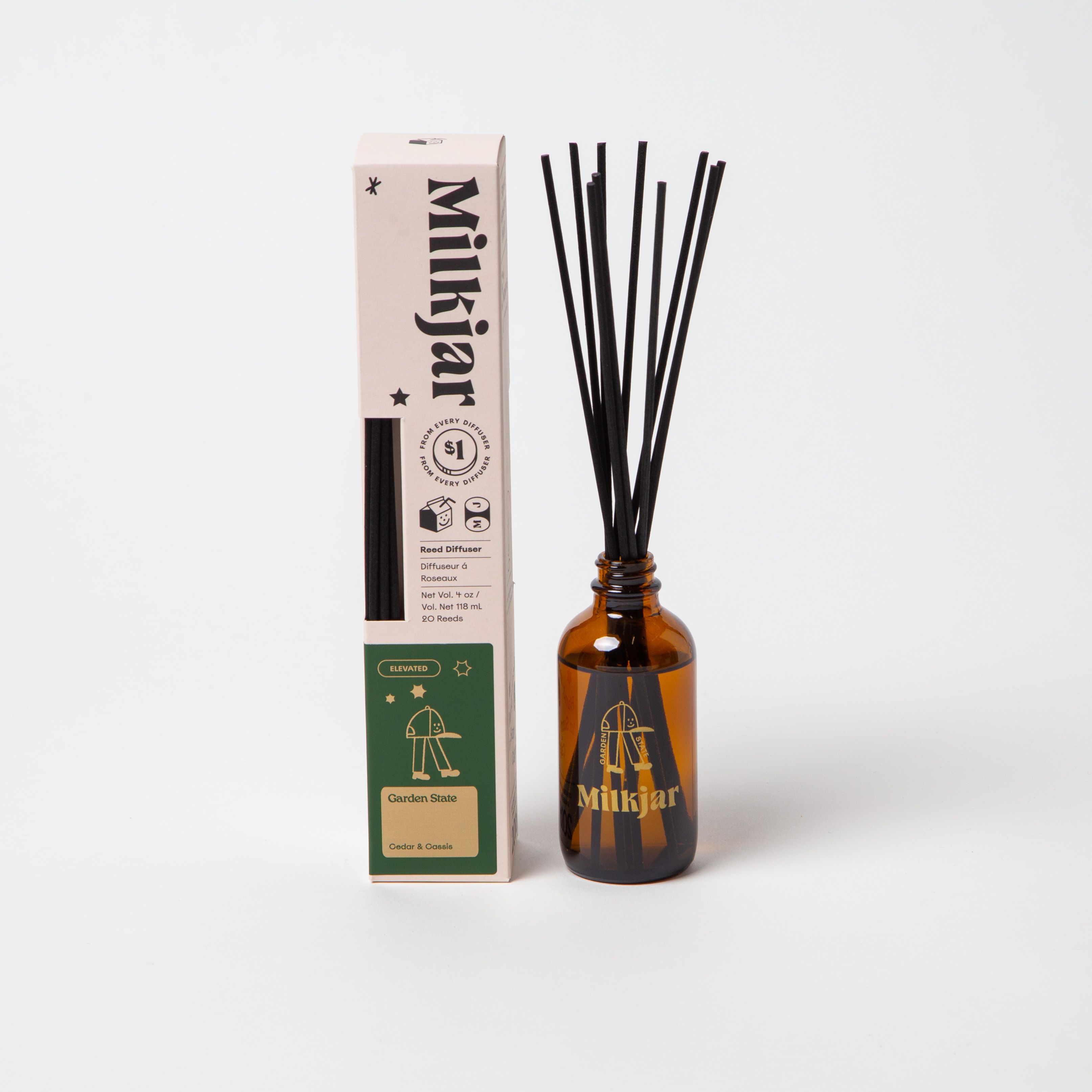Milk Jar Garden State Reed Diffuser | Cedar & Cassis 4oz