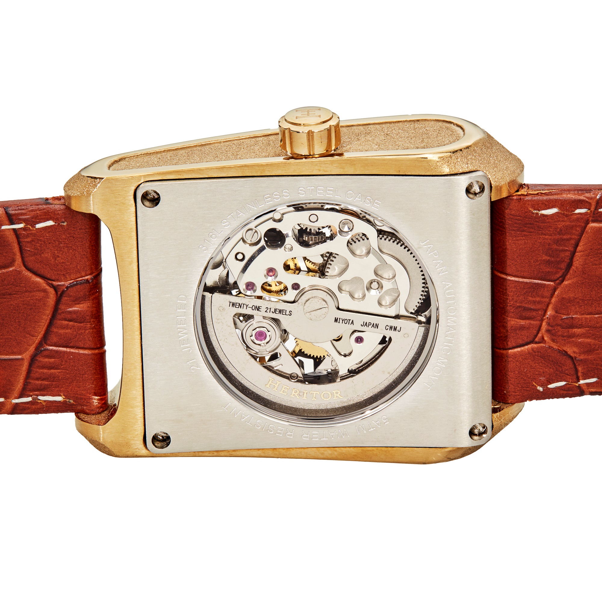 Heritor Automatic - Wyatt Skeleton Watch - Silver/Blue