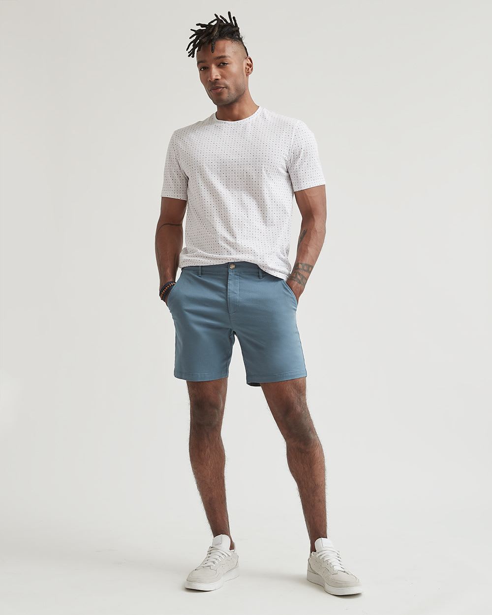 Short-Sleeve Crew-Neck Tee with All-Over Print