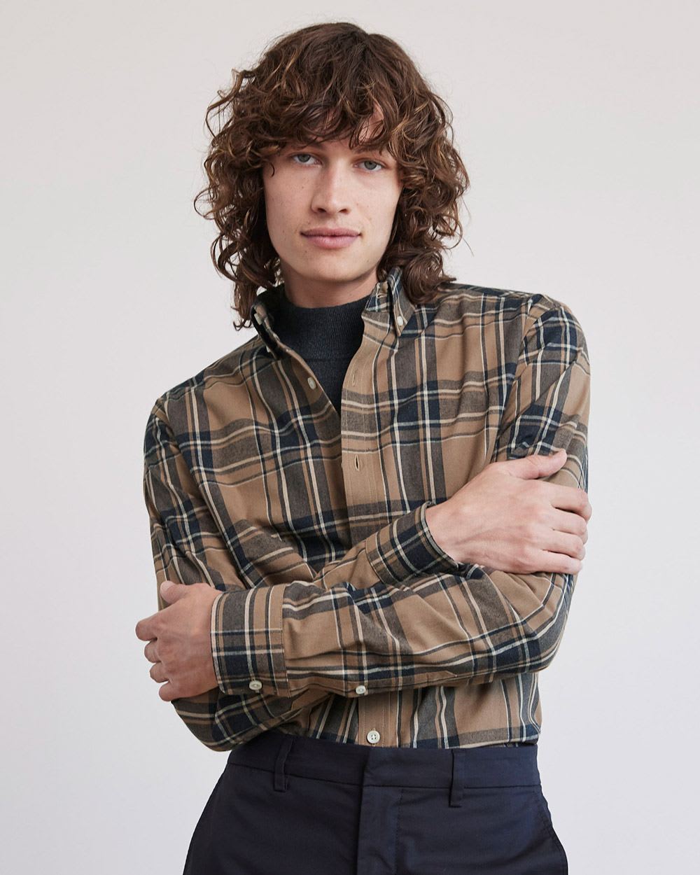 Slim-Fit Tartan Flannel Shirt