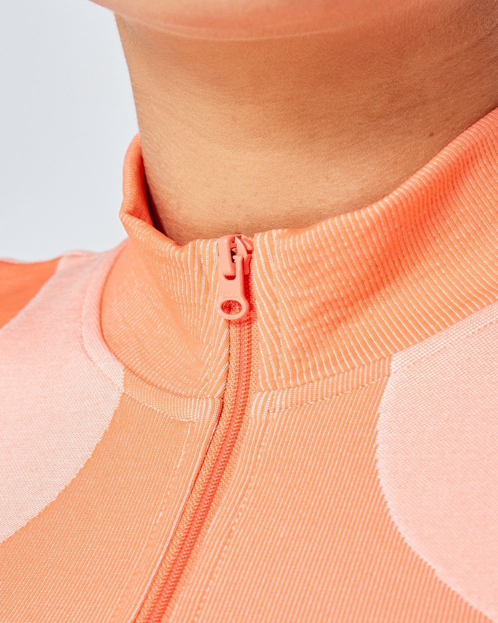 Twill Active - Recycled Colour Block Zip-up Crop Top - Coral