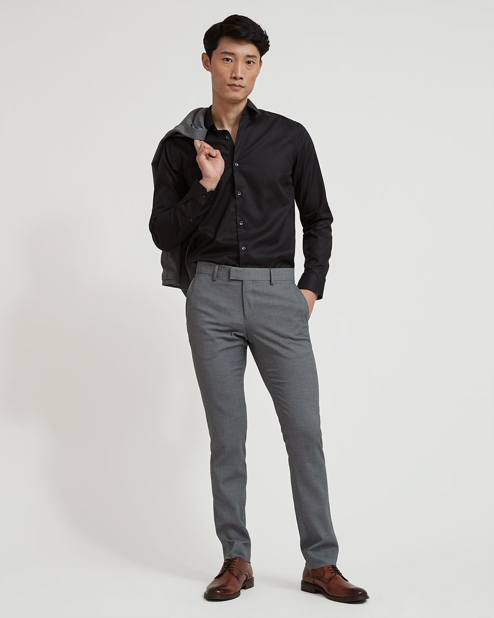 Regular Fit Essential Medium Grey Suit Pant