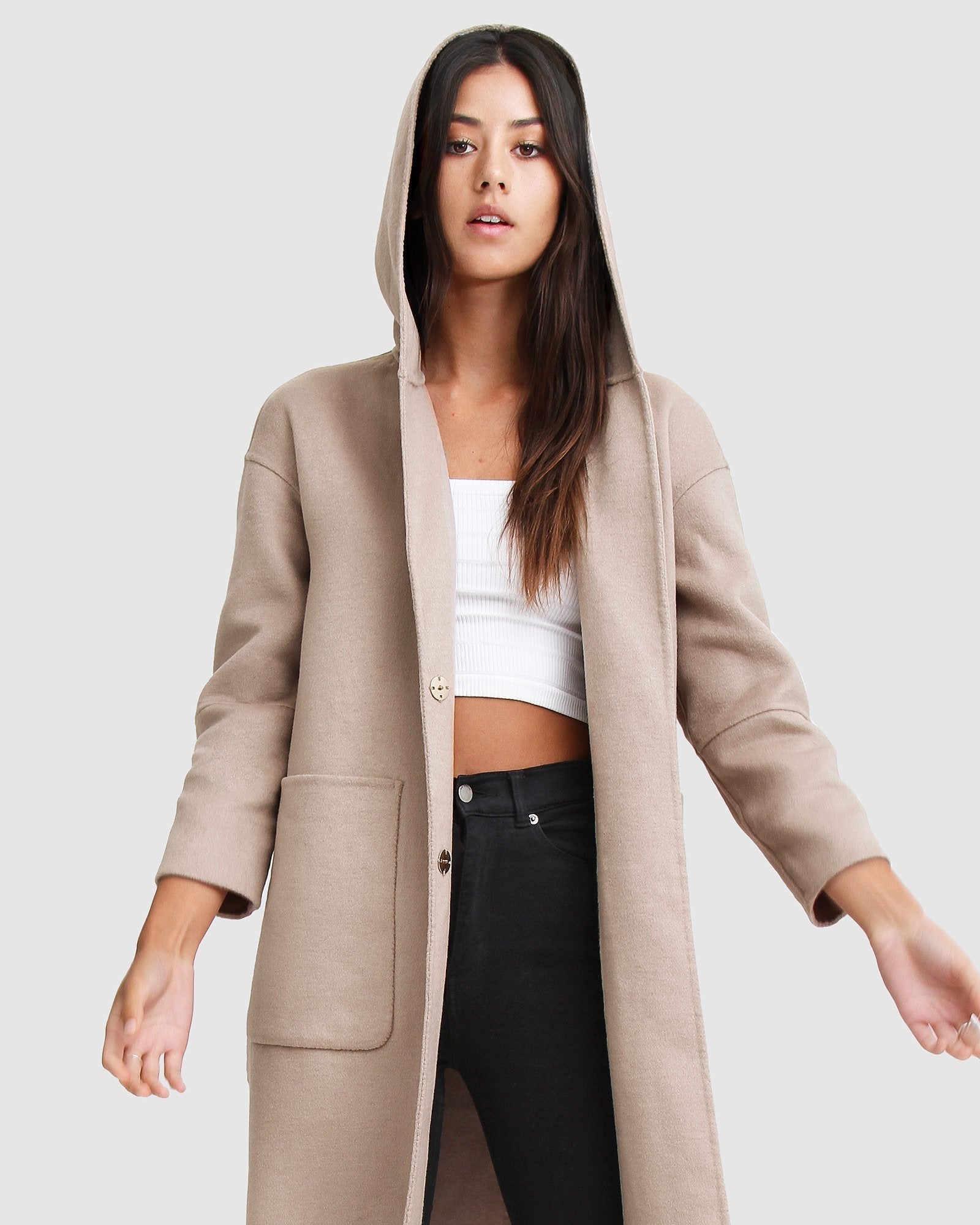 Belle & Bloom Walk This Way Wool Blend Oversized Coat