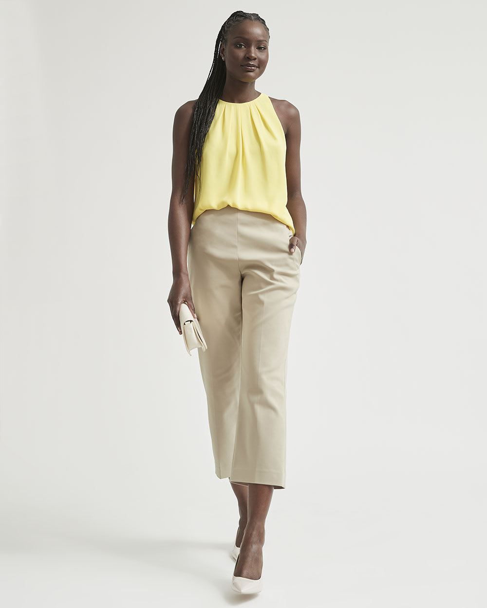 Silky Crepe Crew-Neck Cami