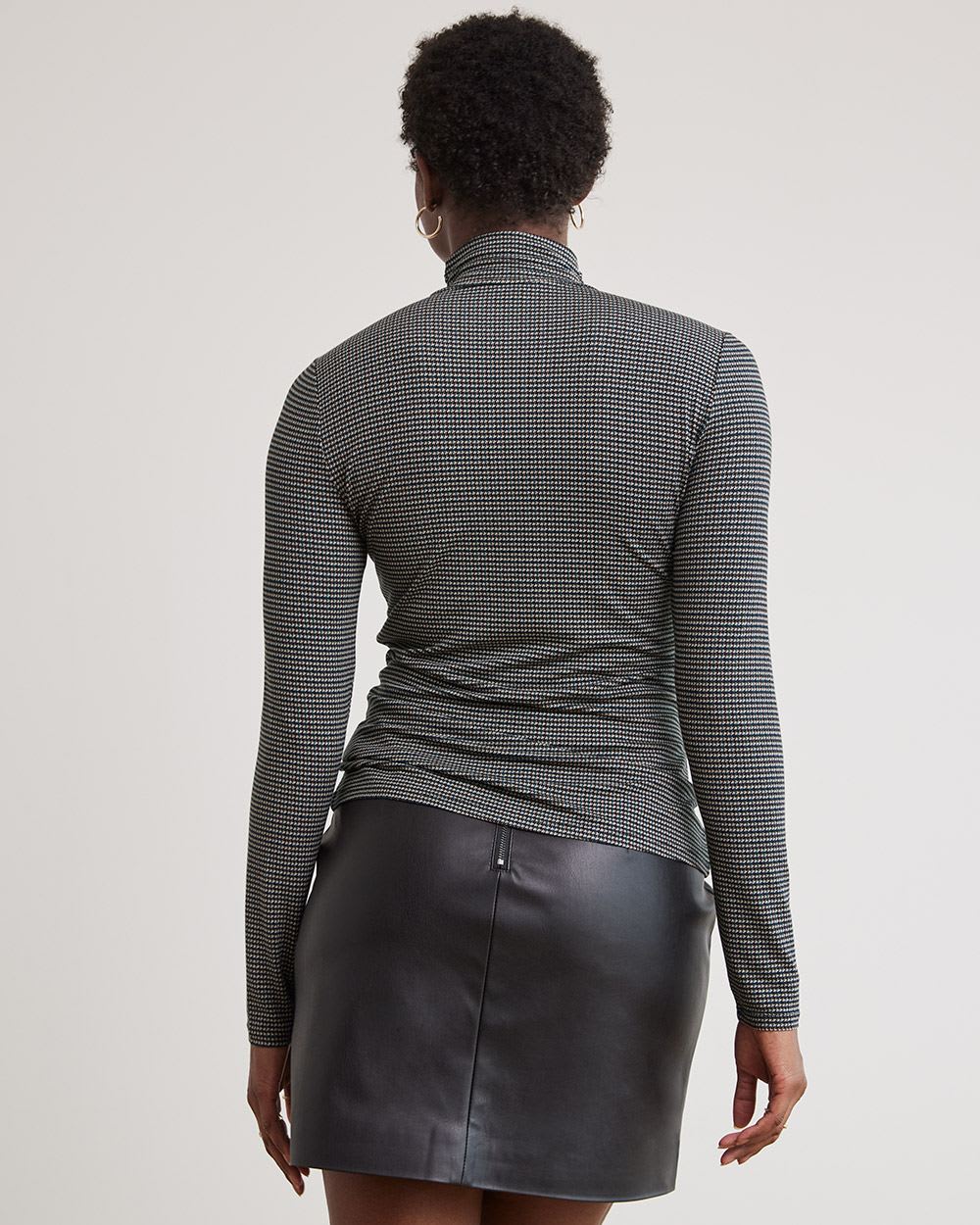 Fitted Long-Sleeve Mock-Neck Tee