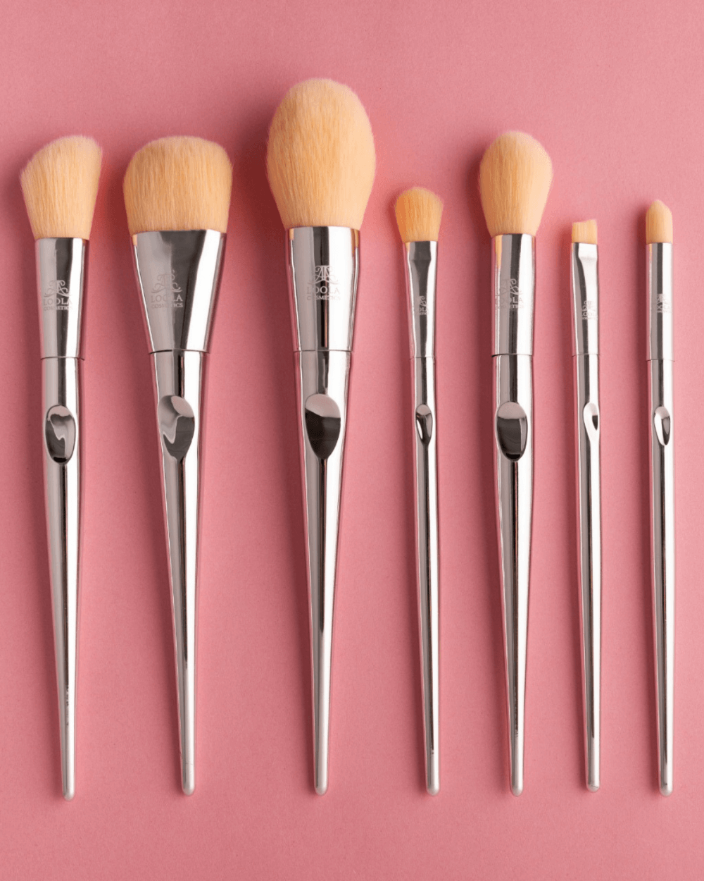Loola Cosmetics - 7pcs Silver Make Up Brush Set