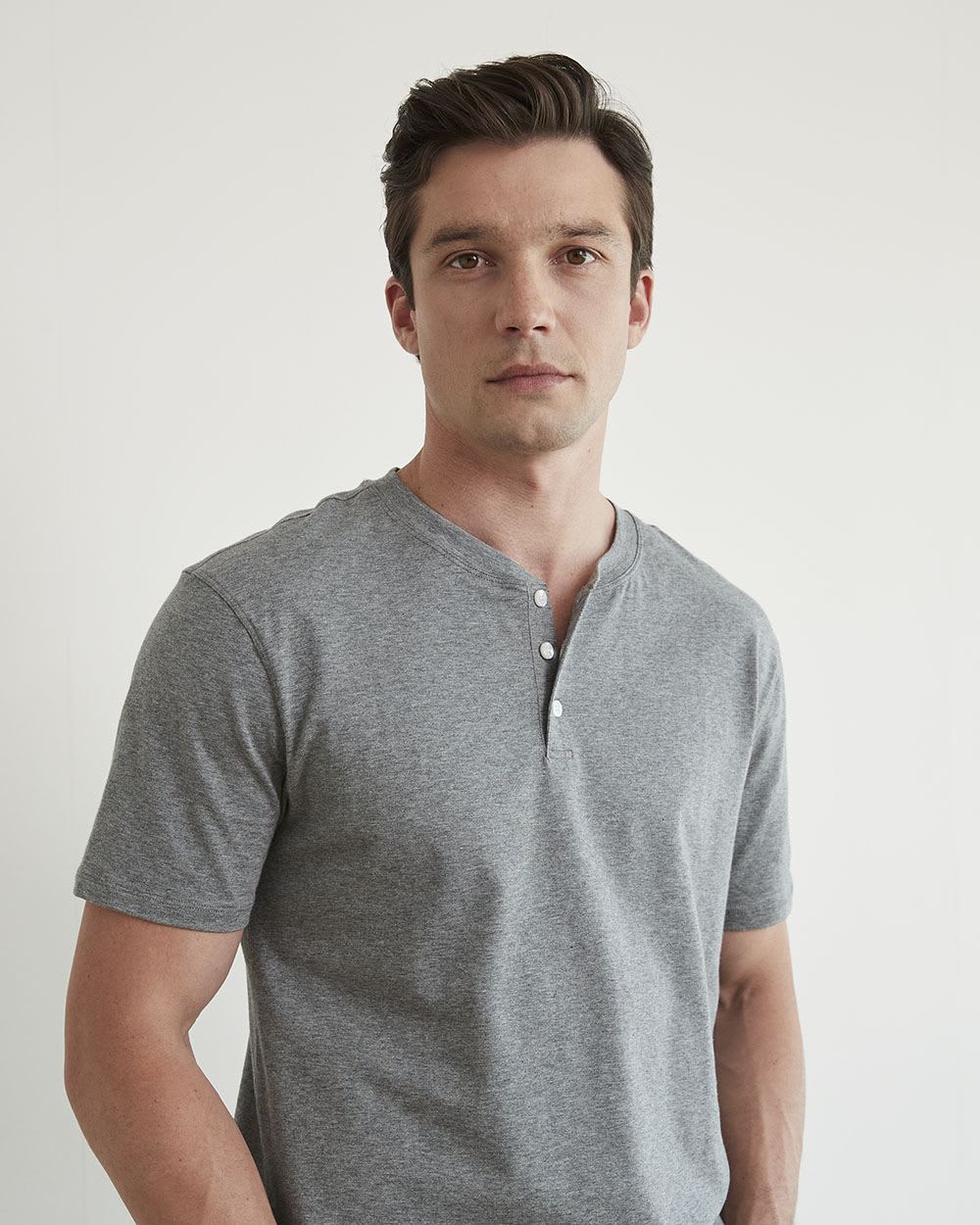 Supima Cotton (R) Henley Short Sleeve T-Shirt