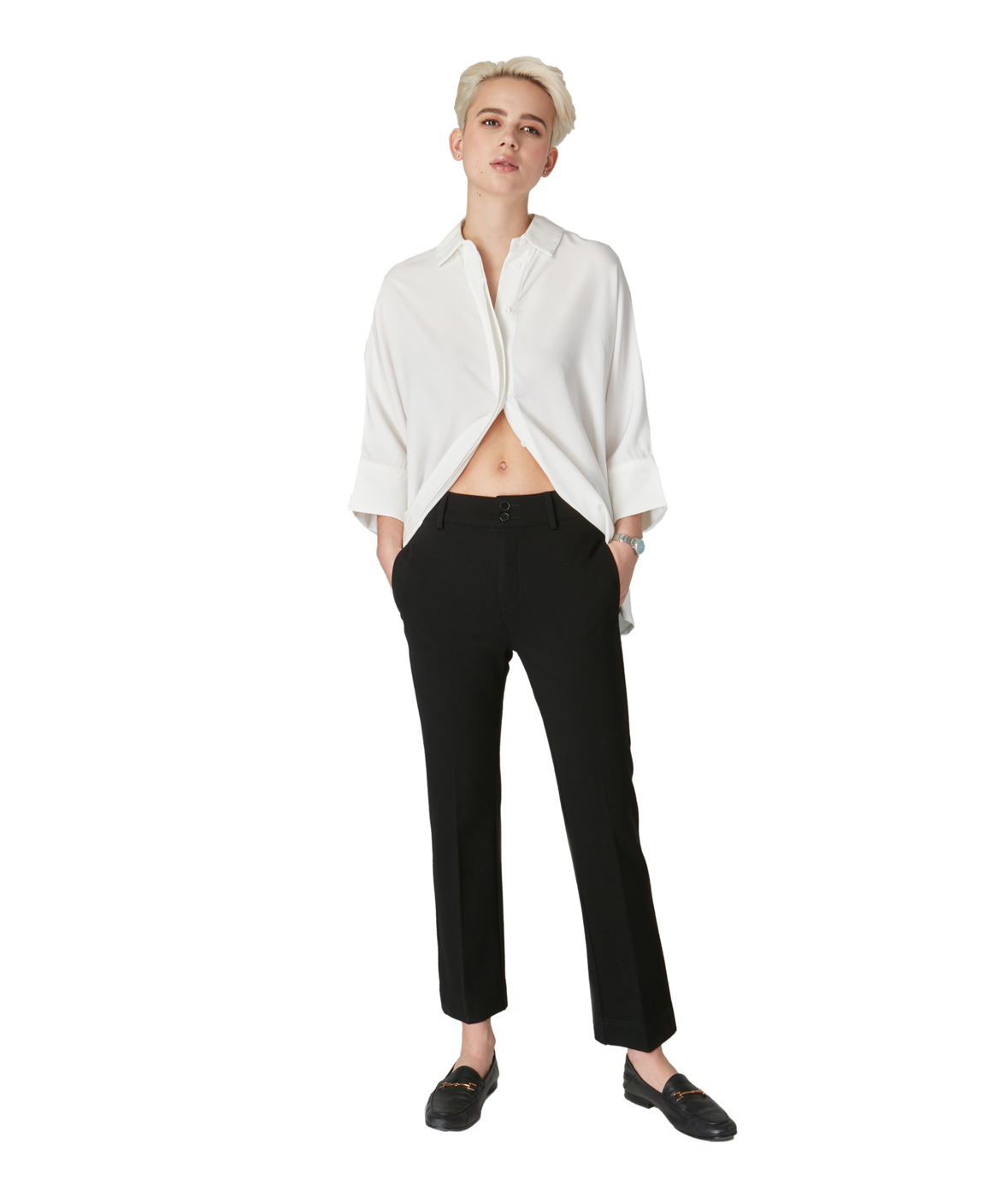 Lola Jeans Elliott-JBLK High Rise Straight Ponte Pant