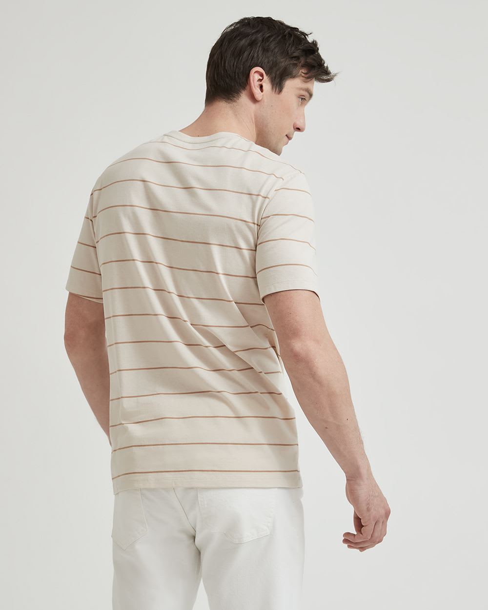 Short-Sleeve Crew-Neck Striped Tee