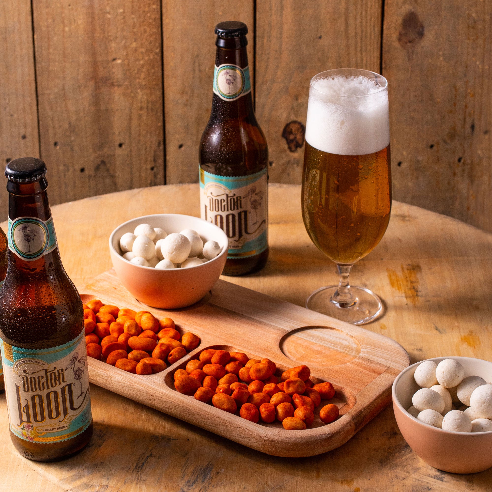 Liptus Collection Serving Platter with 2 Ceramic Bowls Rose 30x18x6cm