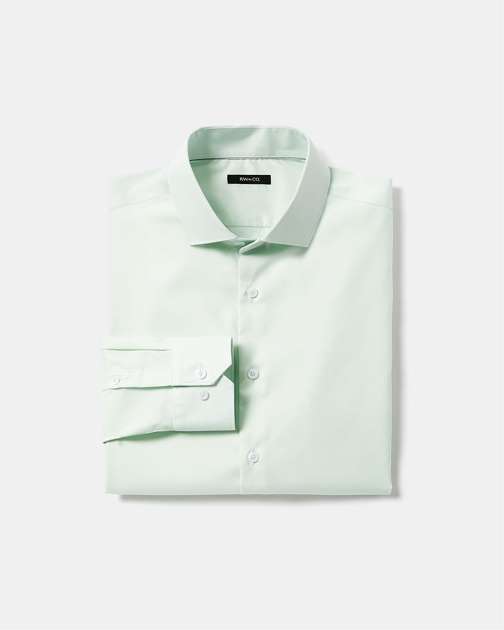 Solid Satin-Effect Dress Shirt