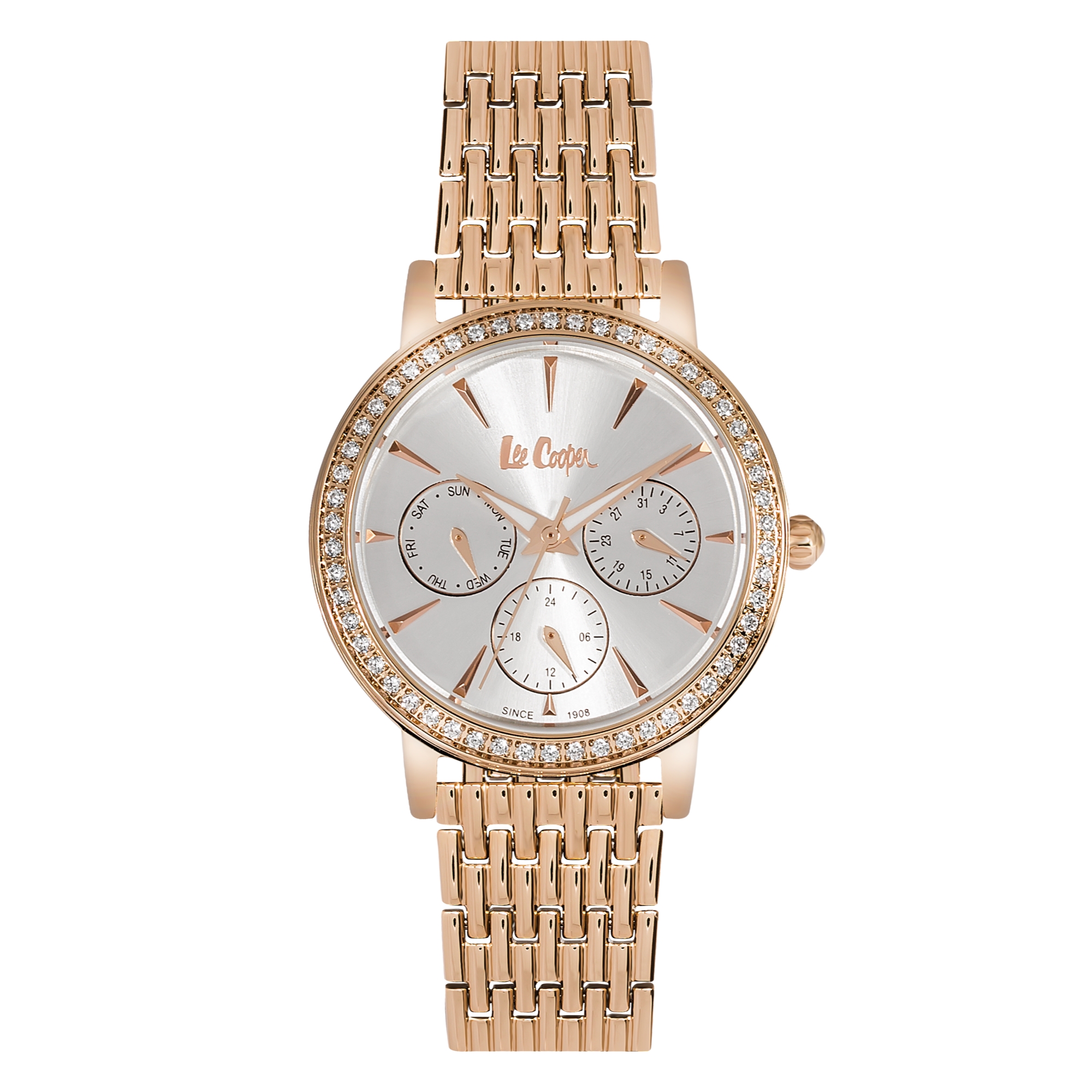 LEE COOPER-Women's Silver 34mm watch w/Silver Dial