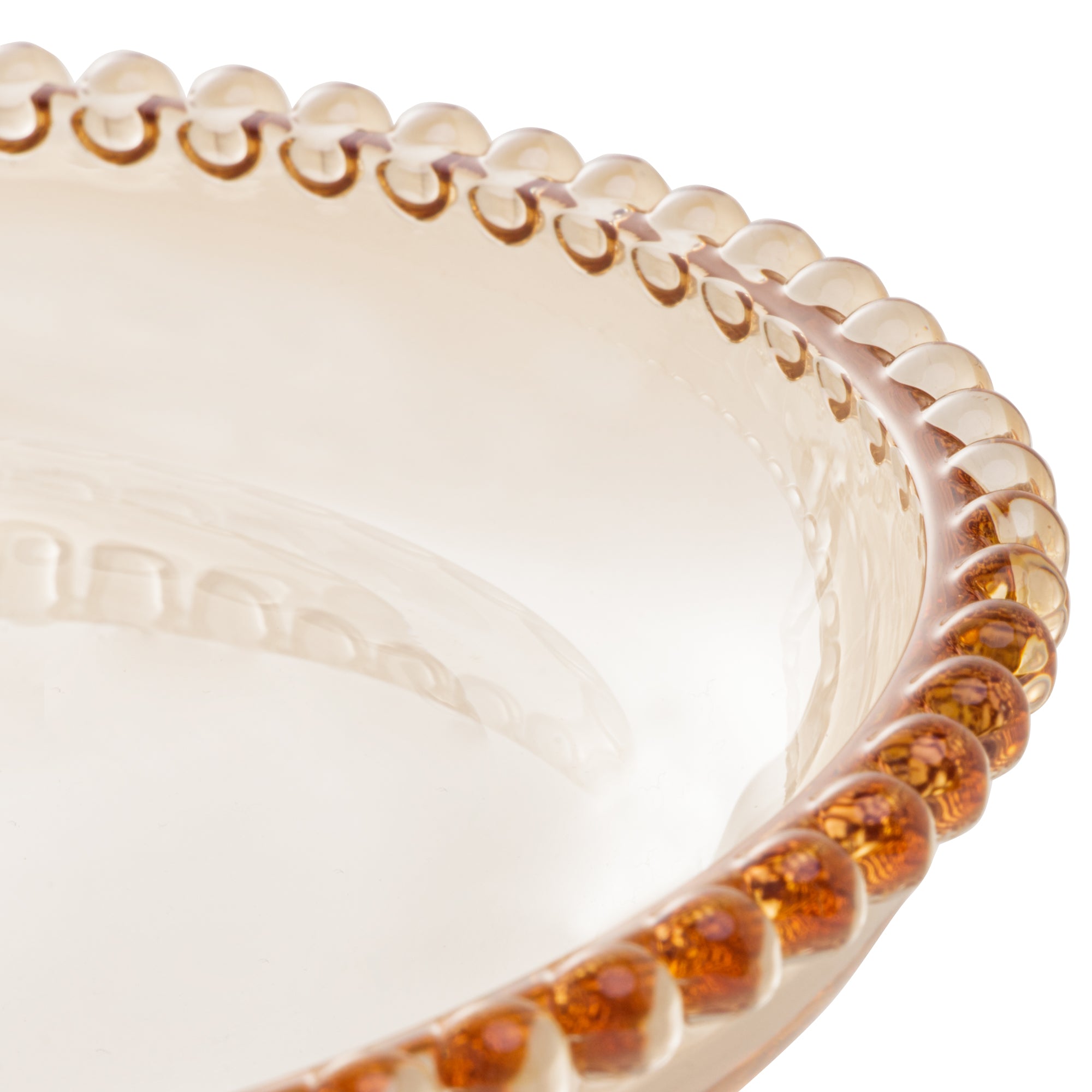 Pearl Collection Amber Crystal Deep Plates 14cm Set of 4