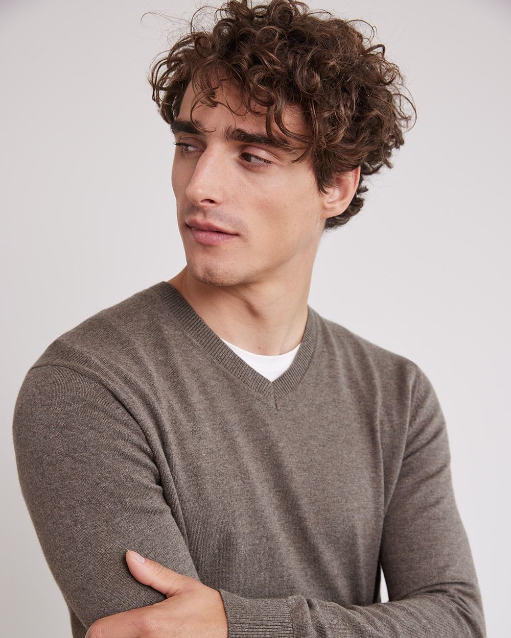 Basic Long-Sleeve V-Neck Sweater