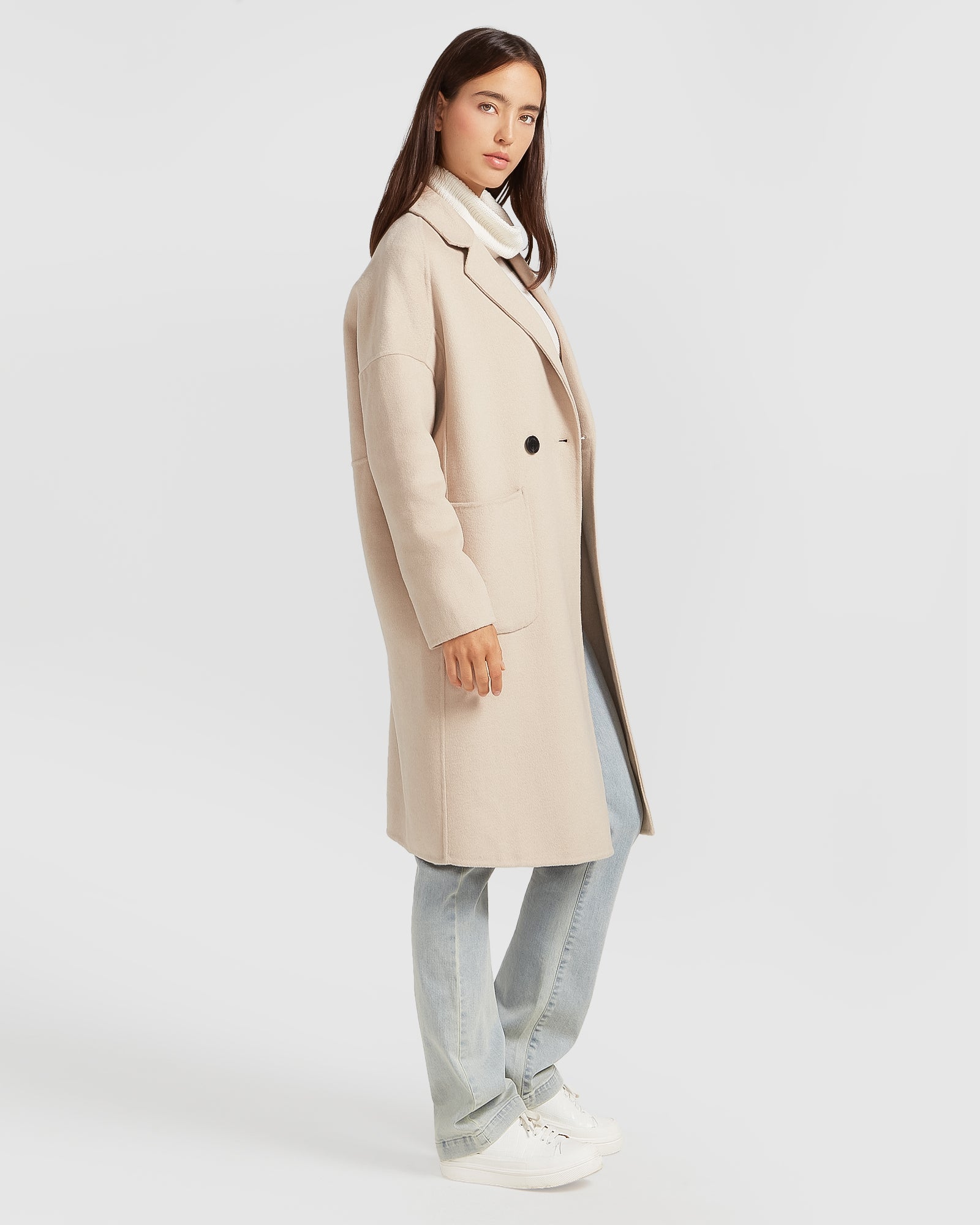 Belle & Bloom Publisher Double Breasted Wool Blend Coat