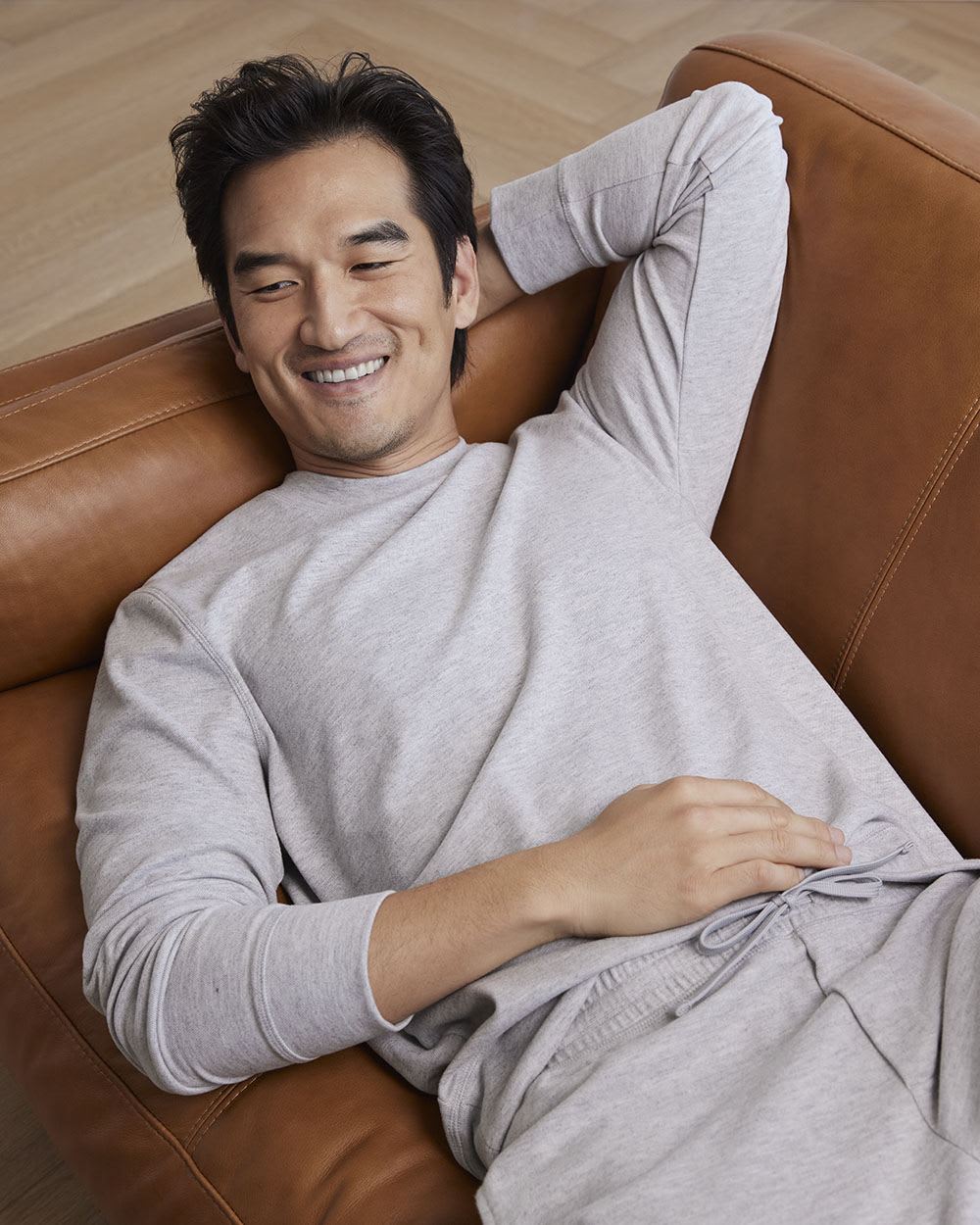 Long-Sleeve Crew-Neck Jacquard Tee