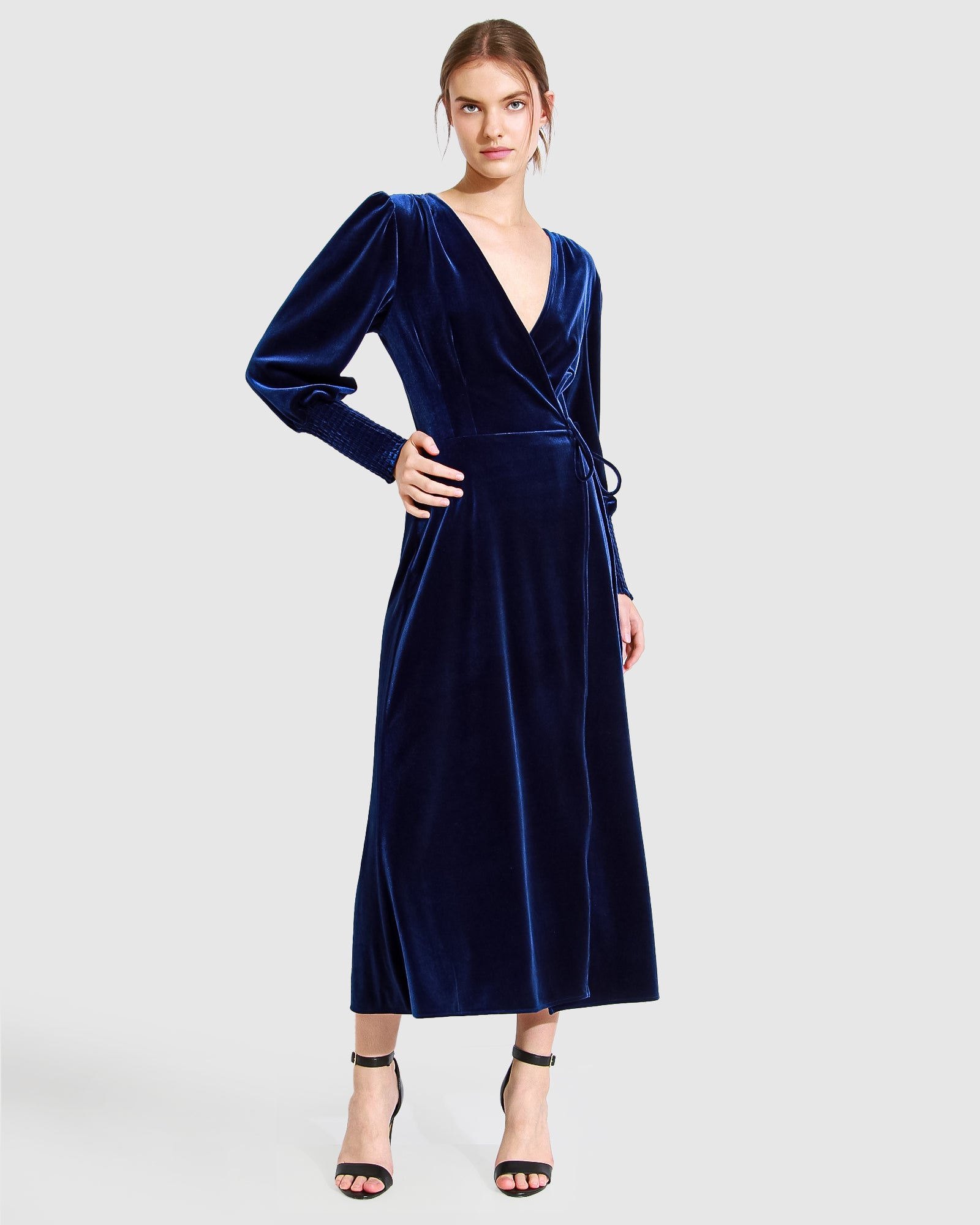 Belle & Bloom Current Mood Velvet Wrap Dress