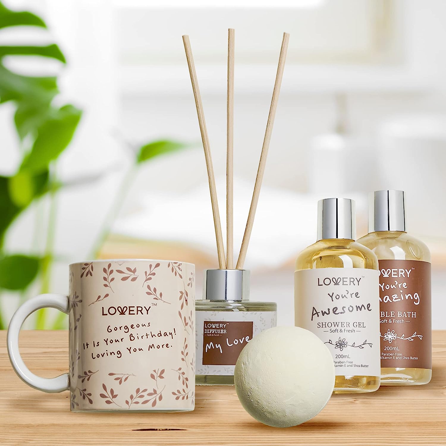 Lovery Birthday Gift Basket, Bath And Spa Gift Set For Women, Luxury Birthday Spa Gift Bo