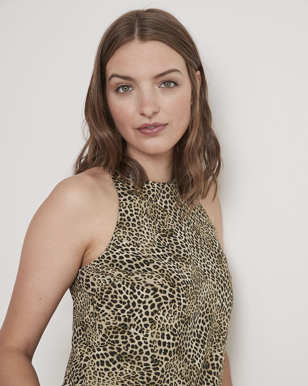 Printed Sleeveless Popover Blouse