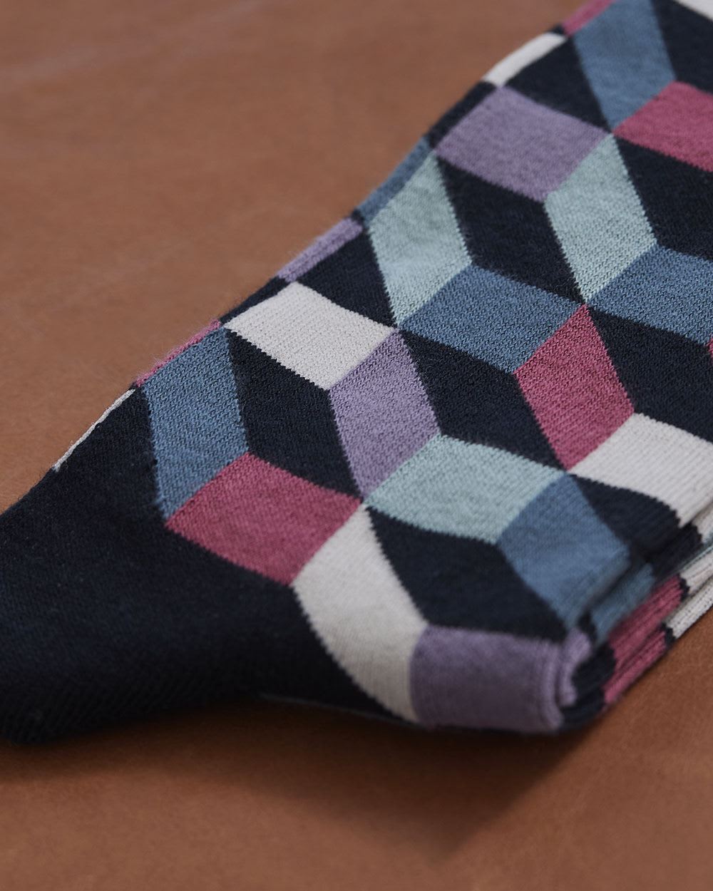 Purple and Pink Geo Socks