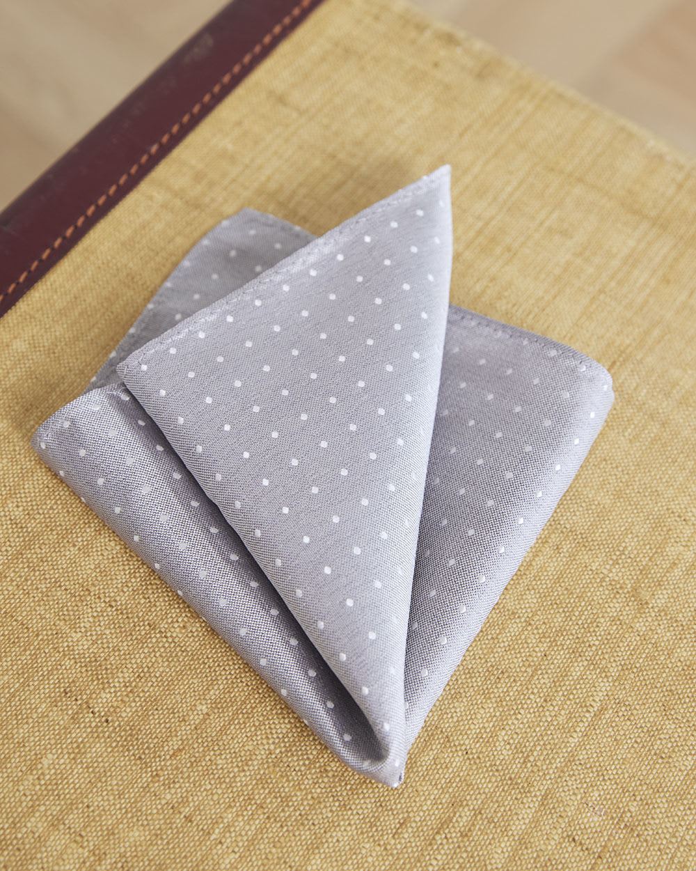 Grey and White Dotted Handkerchief