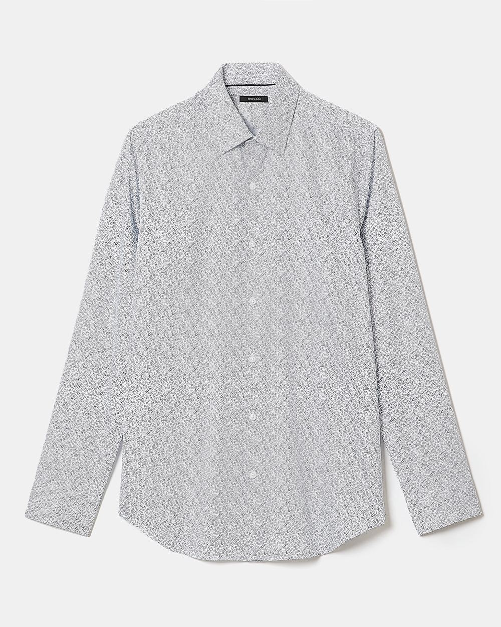 Slim-Fit Dress Shirt with Floral Pattern