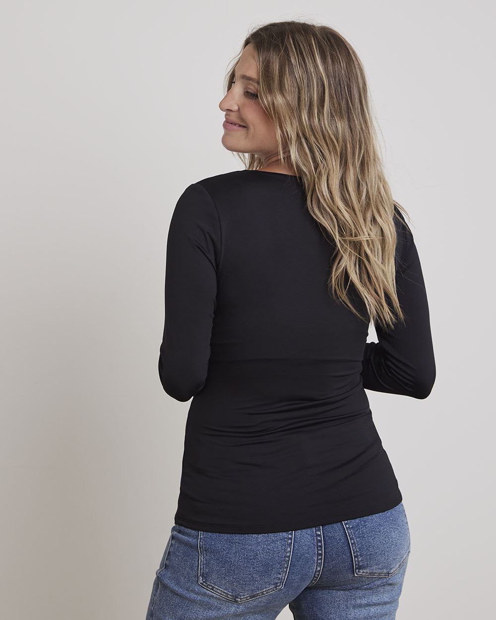 Long-Sleeve Scoop-Neck Top - Thyme Maternity