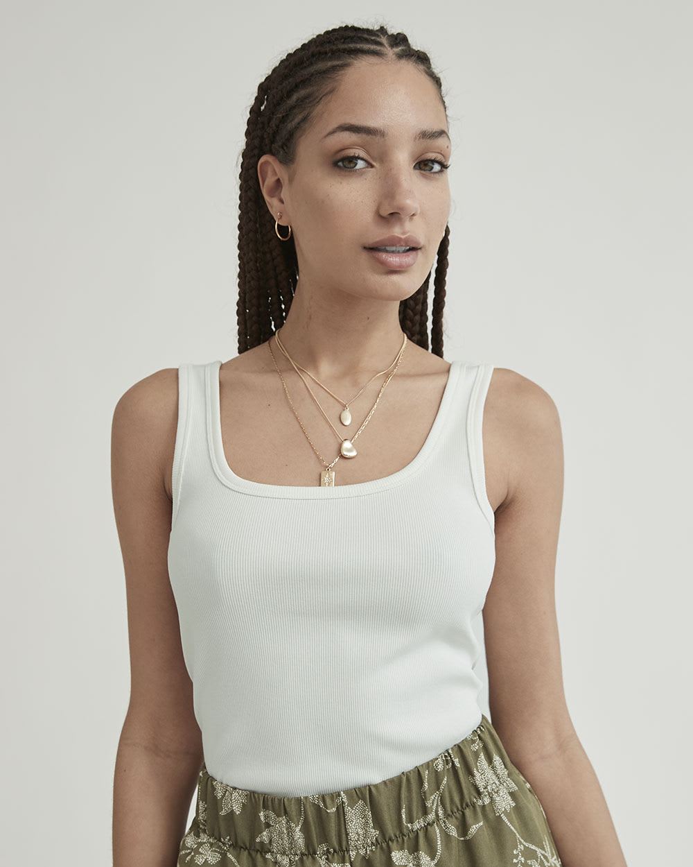 Bodycon Scoop-Neck Ribbed Cami