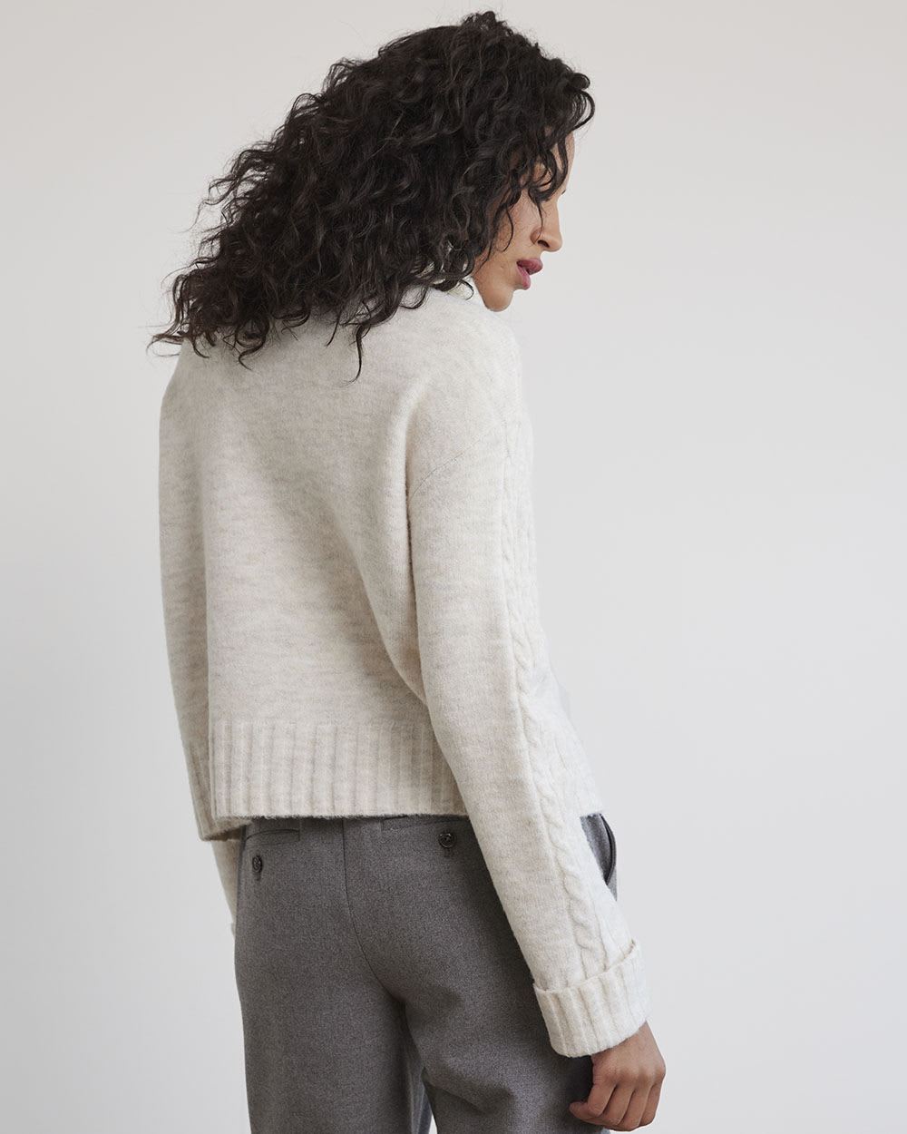 Cropped Boxy Turtleneck Sweater