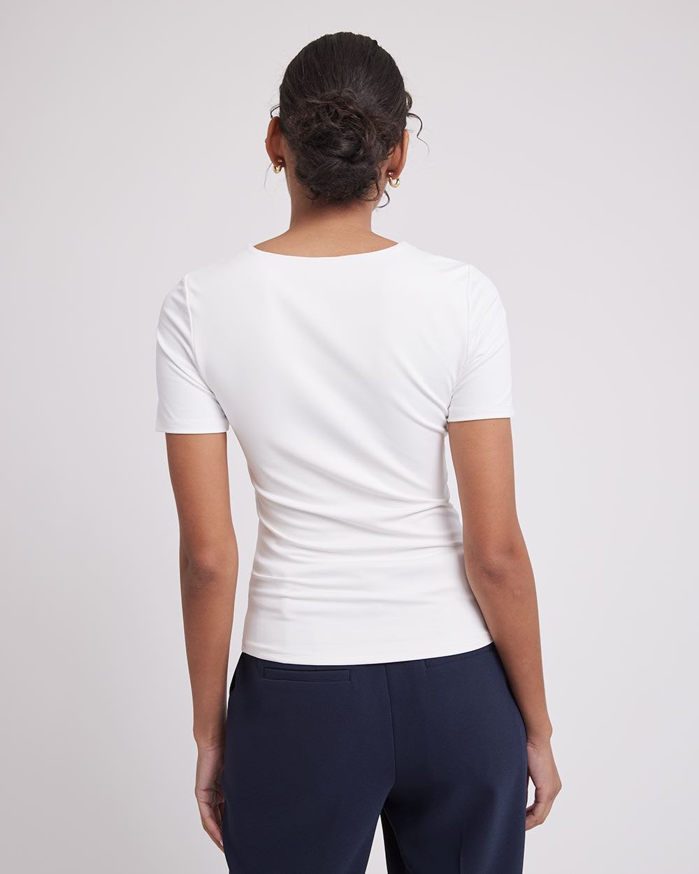 Short-Sleeve Crew-Neck Bodycon Tee, BodyConfident