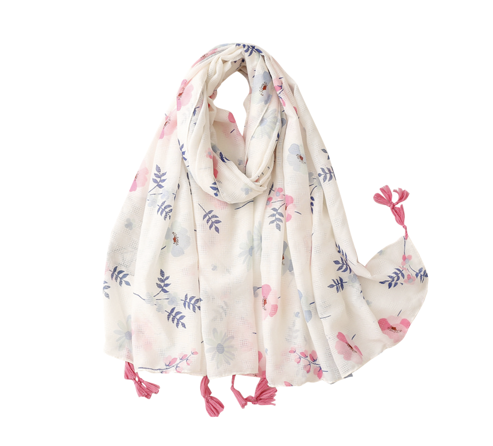 Light Pink Blue Leaf Scarf - Don't AsK