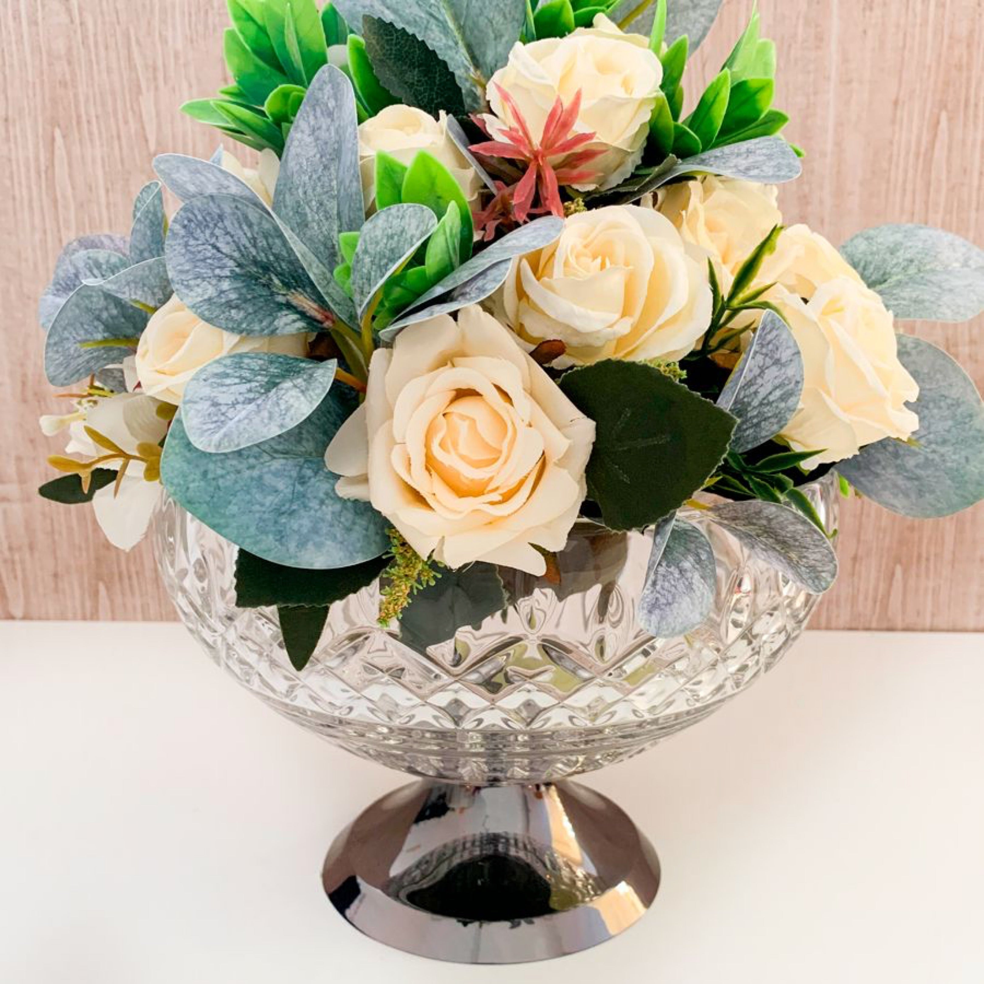 Lys Collection Crystal Centrepiece with Stainless Steel 25cm