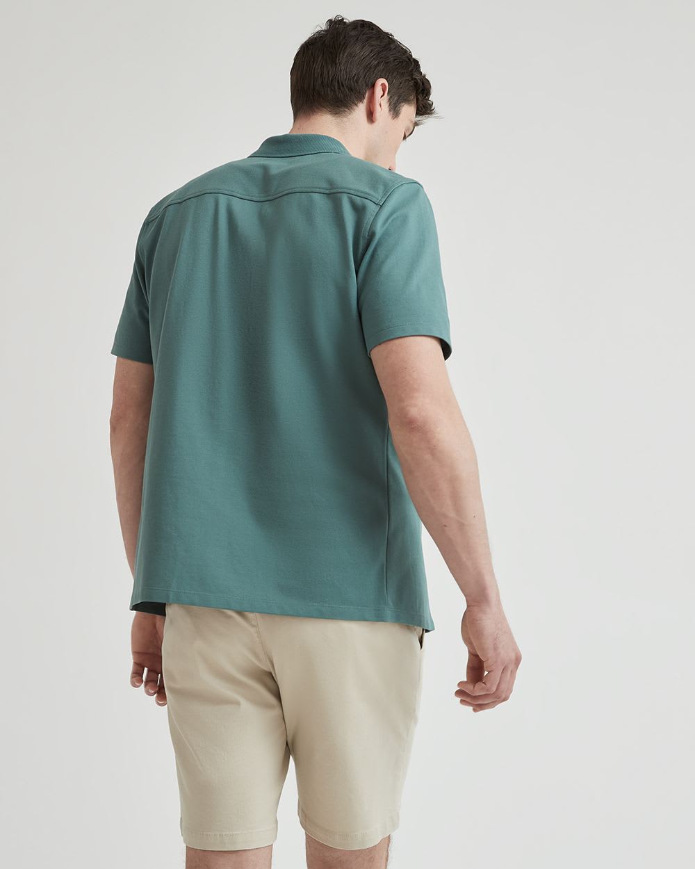 Short-Sleeve Cotton-Blend Slim Shirt