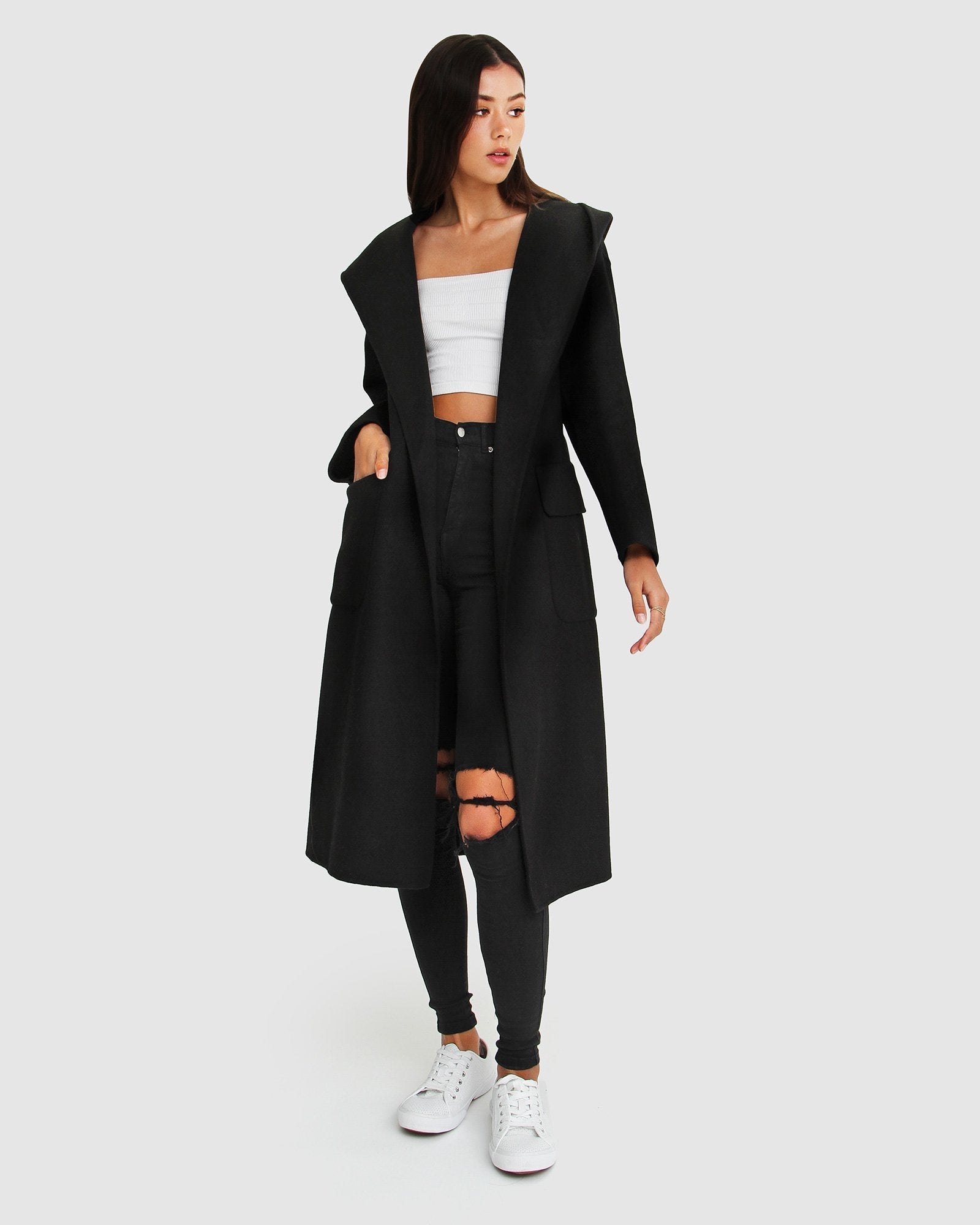 Belle & Bloom Runaway Wool Blend Robe Coat
