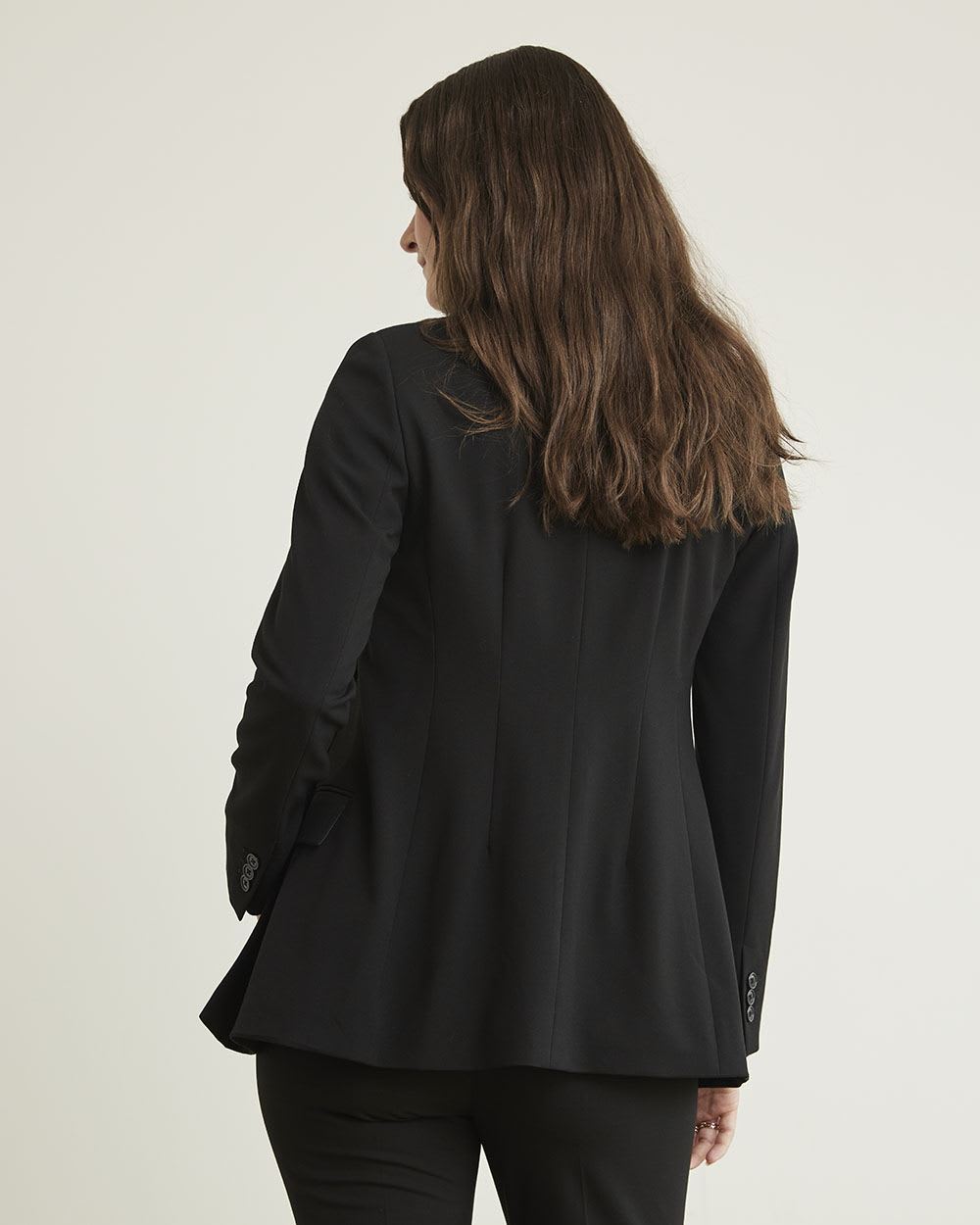 Black Fitted Double-Breasted Blazer