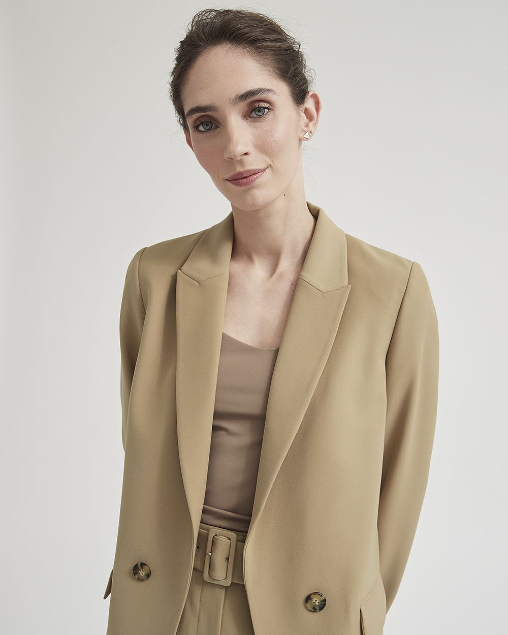 Loose Fit Open Double-Breasted Blazer