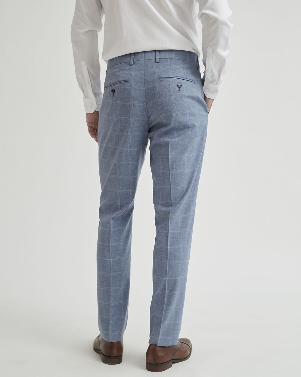 Blue Checkered Suit Pant