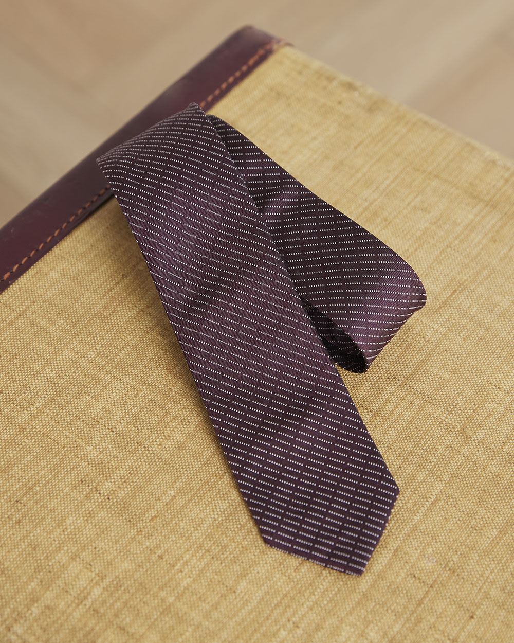 Red Skinny Tie with Geometric Pattern