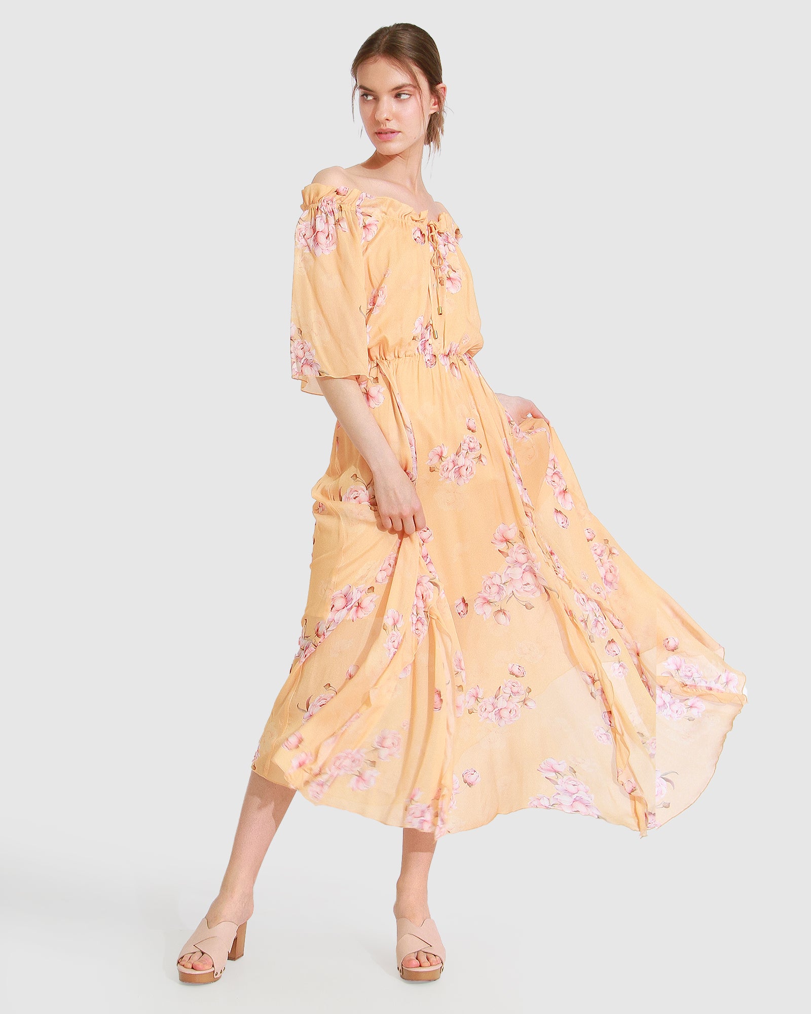 Belle & Bloom Amour Amour Ruffled Midi Dress