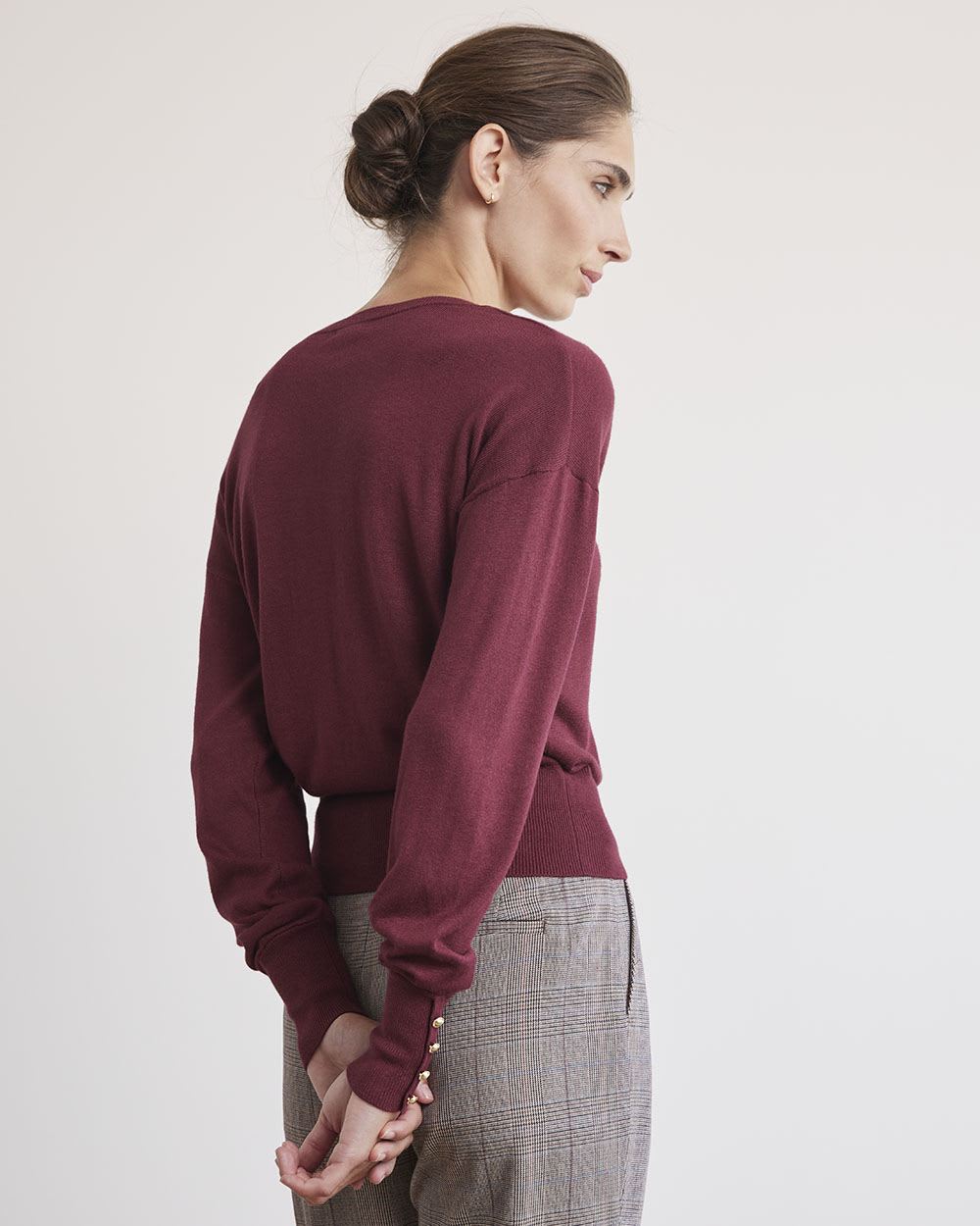 Long-Sleeve V-Neck Sweater