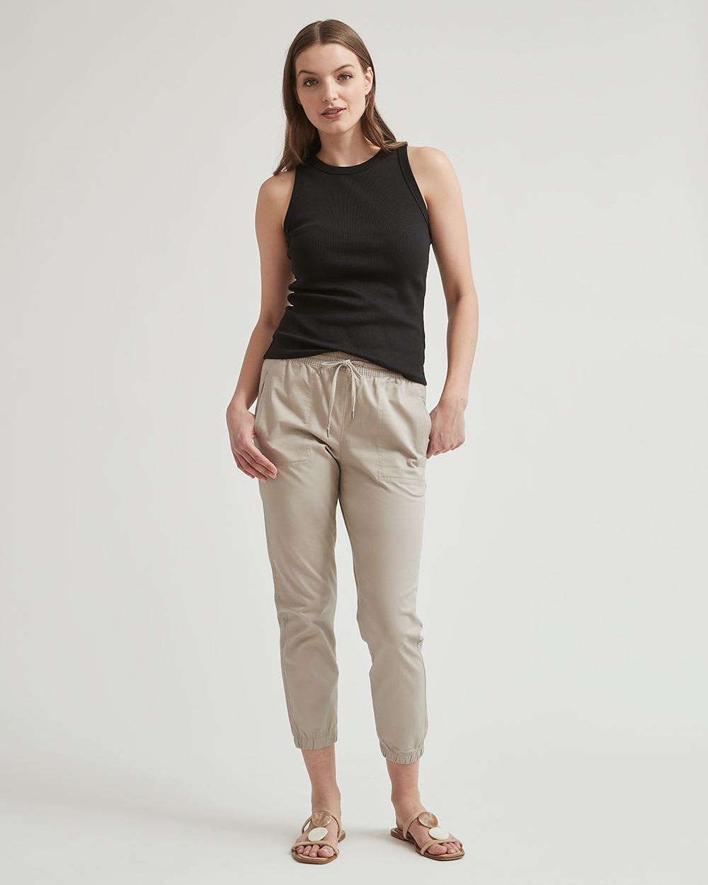 Ribbed Racerback Crew-Neck Cami